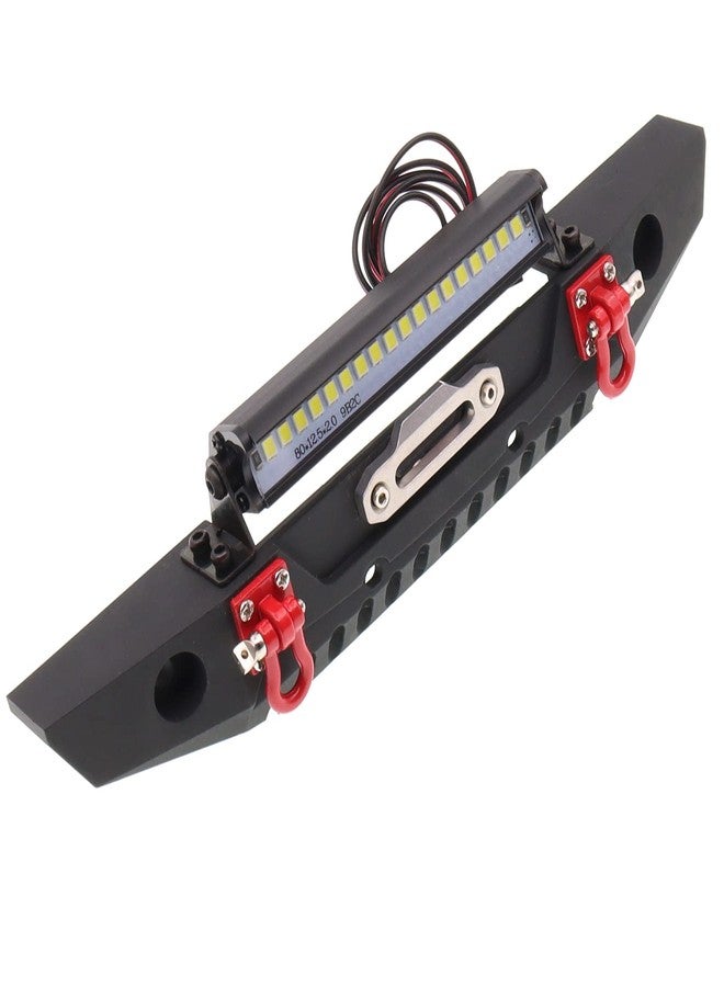 Treehobby Metal Front Bumper with LED Light RC Winch Mount Seat Compatible with Traxxas TRX-4 TRX4 Axial SCX10 90046 90047 RC4WD D90 TF2 1/10 RC Crawler Car Upgrade Part - Image 3
